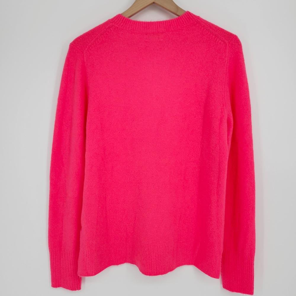 J.Crew Womens Hot Pink Extra-Soft Crewneck Wool Blend Sweater Size M Preppy Cozy - Picture 7 of 9
